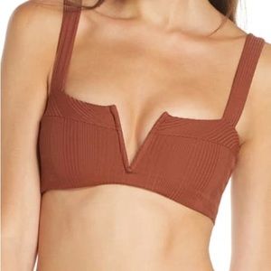 L*space Lee Lee Ribbed Bikini Top in Tobacco